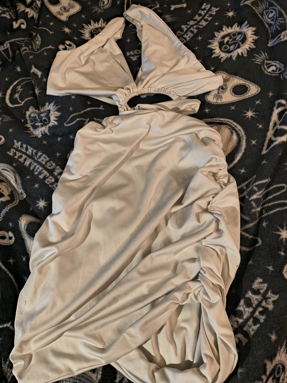 Halter Ruched Satin Mini Dress